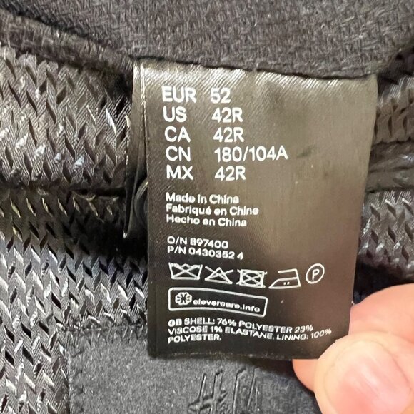 H&M Mens Slim Fit Black Blazer Size 42R 2-Button Closure Notch Lapel Career - Picture 15 of 16